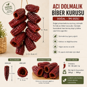YENİ MAHSÜL/DOLMALIK ACI BİBER KURUSU-DİZİ