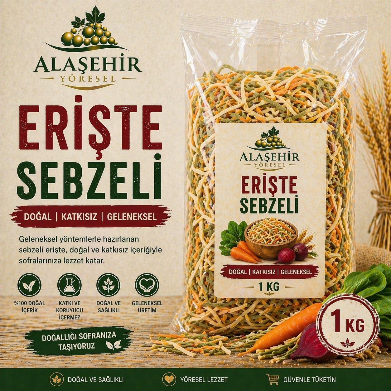 DOĞAL KÖY ERİŞTESİ/SEBZELİ-KG 1 DOĞAL KÖY ERİŞTESİ/SEBZELİ-KG