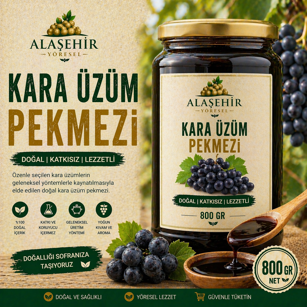 YENİ MAHSÜL/KARA ÜZÜM PEKMEZİ-KG(CAM) 1 YENİ MAHSÜL/KARA ÜZÜM PEKMEZİ-KG(CAM)