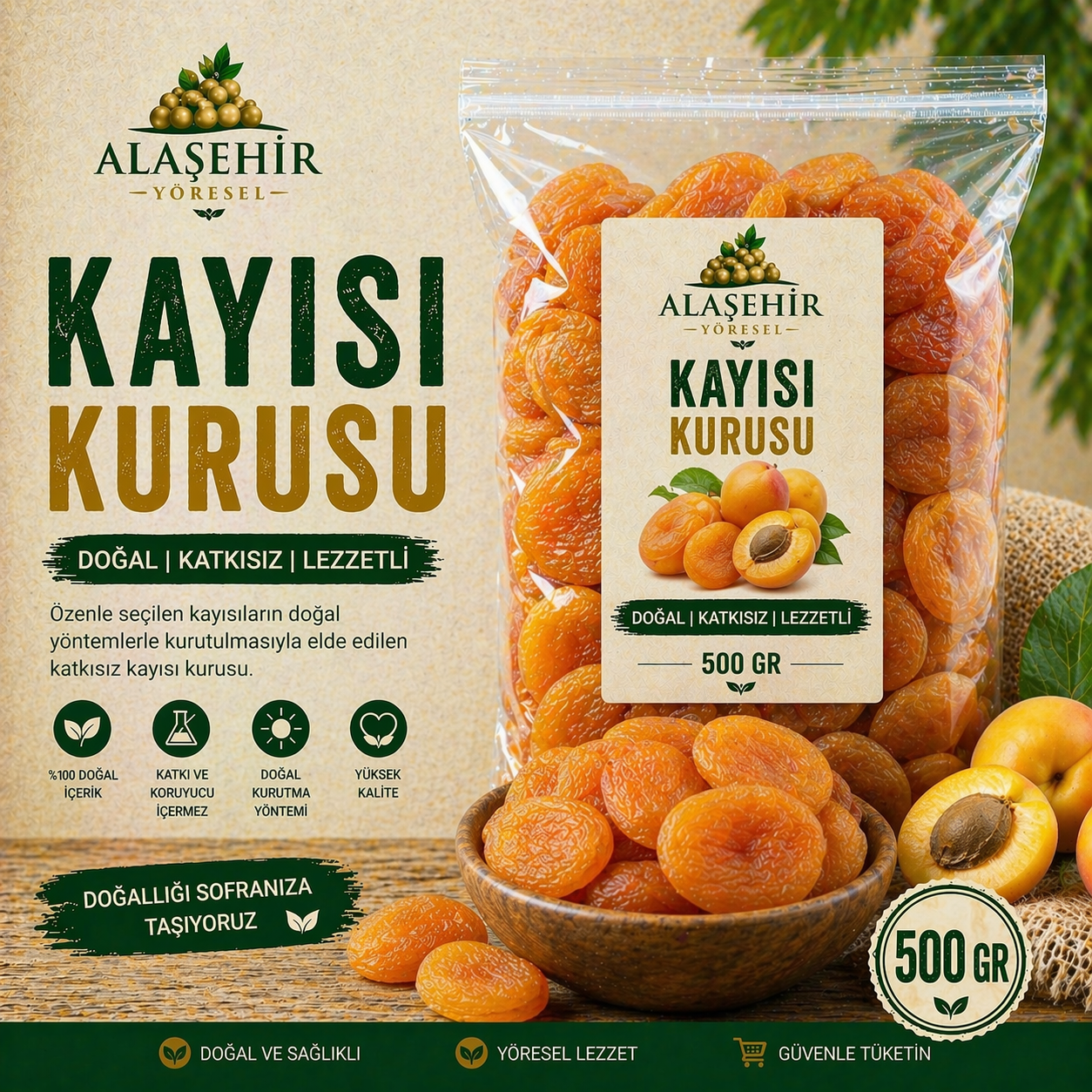 YENİ MAHSÜL/GÜNEŞTE KURUTMA KAYISI KURUSU-500gr 1 YENİ MAHSÜL/GÜNEŞTE KURUTMA KAYISI KURUSU-500gr