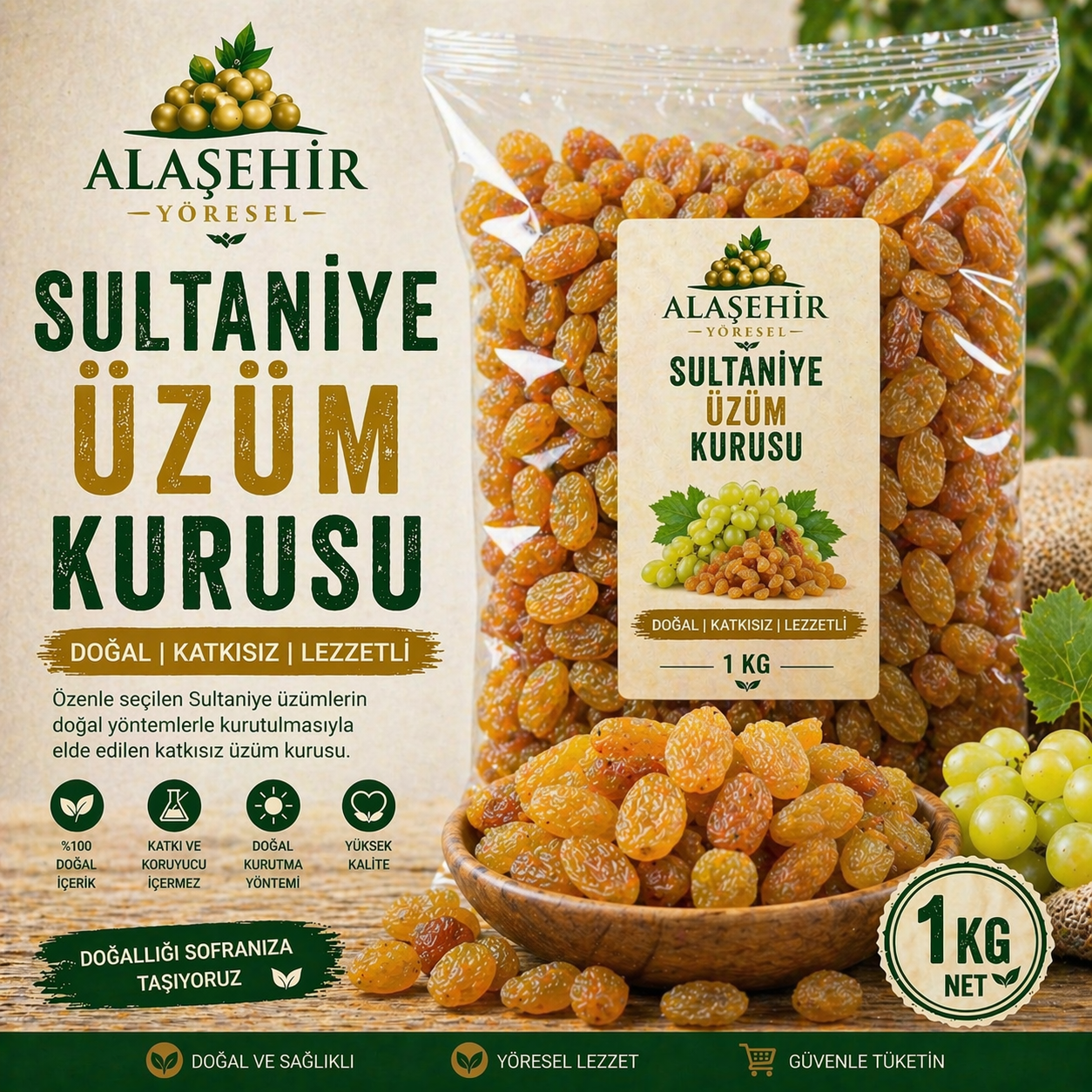 YENİ MAHSÜL/SULTANİYE(ÇEKİRDEKSİZ) ÜZÜM KURUSU-KG 1 YENİ MAHSÜL/SULTANİYE(ÇEKİRDEKSİZ) ÜZÜM KURUSU-KG