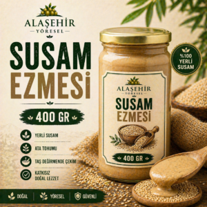 YENİ MAHSÜL TAZE ÇEKİM YERLİ SUSAM/SUSAM EZMESİ-400gr