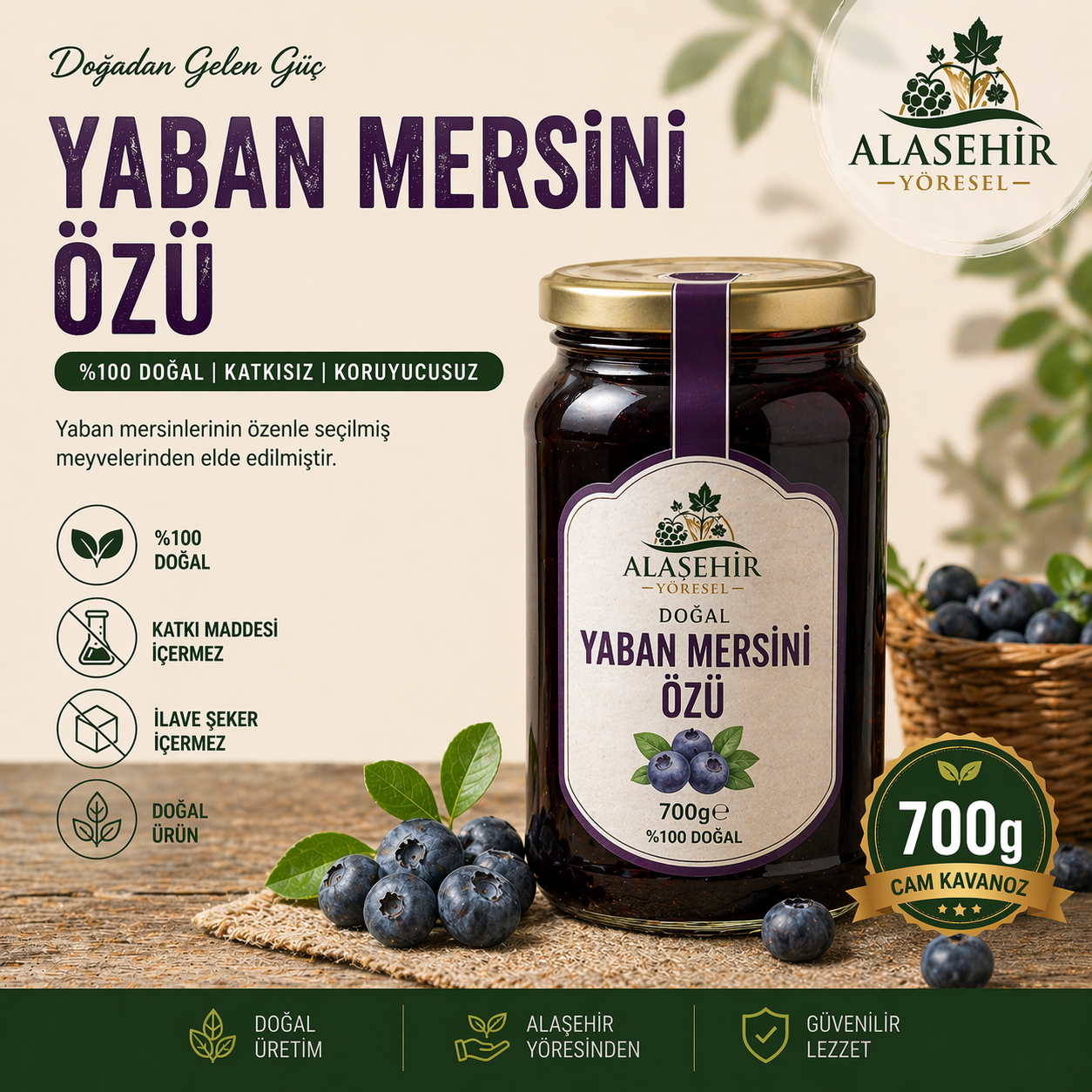Yaban Mersini Özü 700g(CAM) 1 Yaban Mersini Özü 700g(CAM)