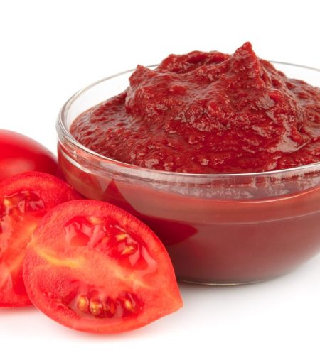 tomato paste on the plate with tomatoes